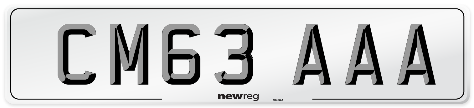 CM63 AAA Number Plate from New Reg